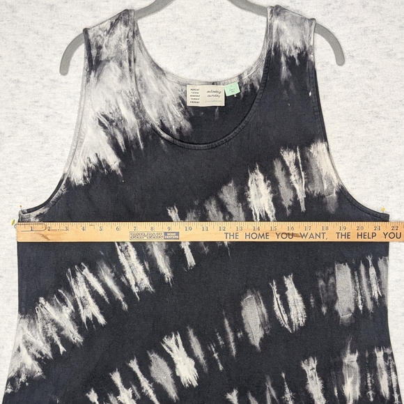 Saturday Sunday By Anthropologie Black Tie-Dye Midi Cotton Blend Dress Sz XL - Picture 3 of 14